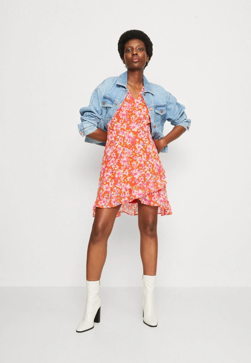 Anna Field VOLANT SHORT DRESS - Freizeitkleid - Red/multicoloured – Bild 2