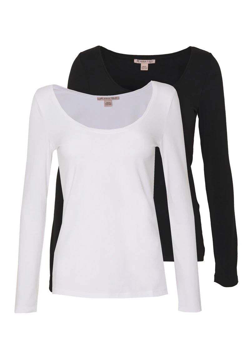 Anna Field 2 PACK - Langarmshirt - Black/white