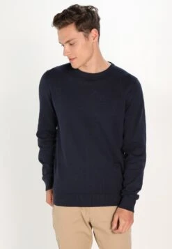 Pier One BASIC CREWNECK - Strickpullover - Dark Blue