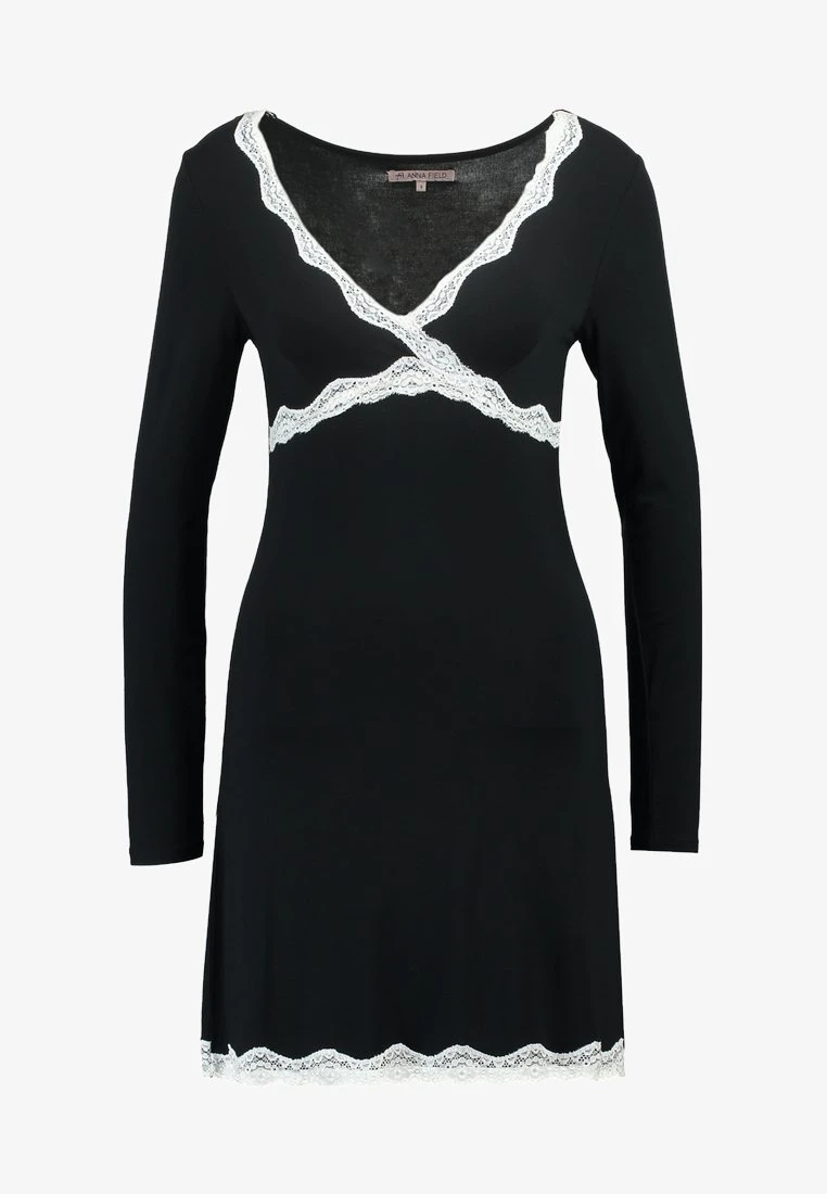 Anna Field HEIDI LONG SLEEVES VISCOSE NIGHTDRESS - Nachthemd - Black – Bild 5