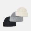 Pier One UNISEX 3 PACK - Mütze - Black/white/grey