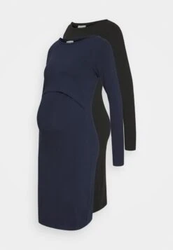 2 PACK NURSING DRESS - Jerseykleid - Dark Blue/black