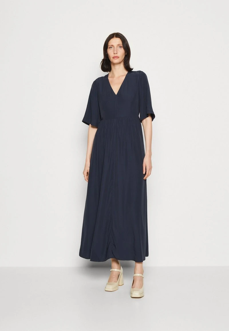 Marc O'Polo DRESS FEMININE SHAPE V NECK WING SLEEVES - Maxikleid - Deep Blue Sea
