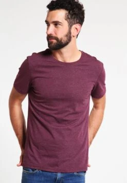 Pier One T-Shirt Basic - Bordeaux Melange